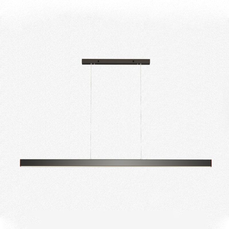 Modern Metal Island Lamp Linear 1-Light Restaurant Pendant Light with Acrylic Shade