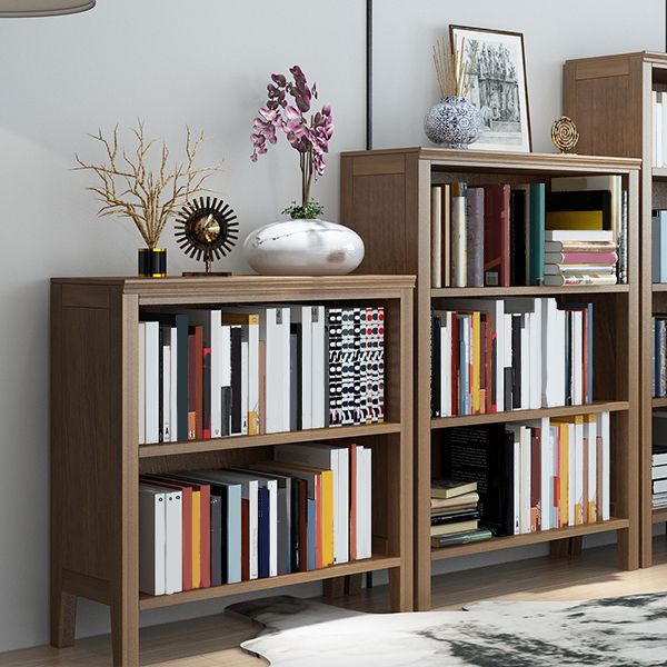 Contemporary Standard Bookcase Closed Back Wooden Bookshelf with Shelves