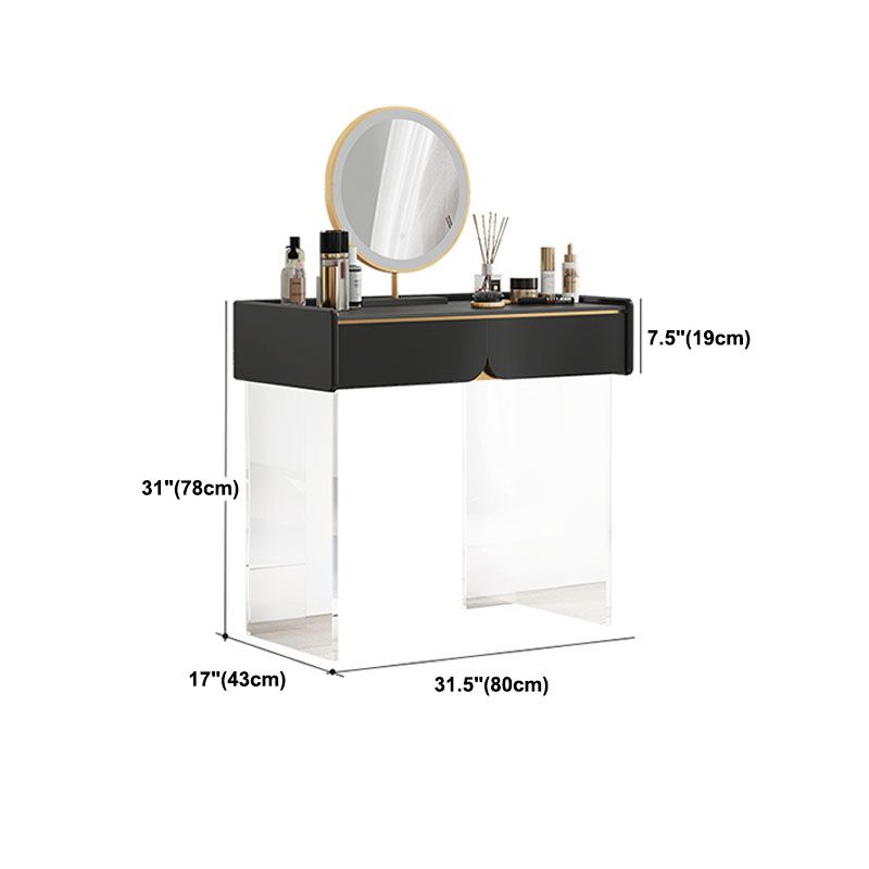 Contemporary 3 Drawer Makeup Vanity Set Black Vanity Dressing Table