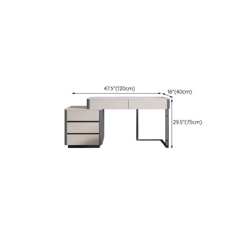 Contemporary Pine Makeup Vanity Desk with Drawers Vanity Makeup Table Set