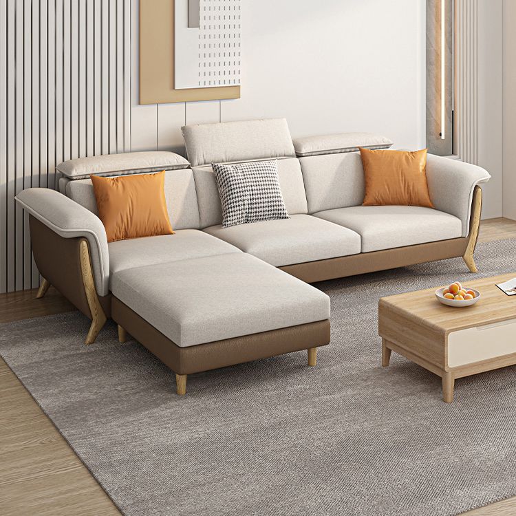 Fabric Sectional Sofas Solid Wood Sectional Couch for Living Room