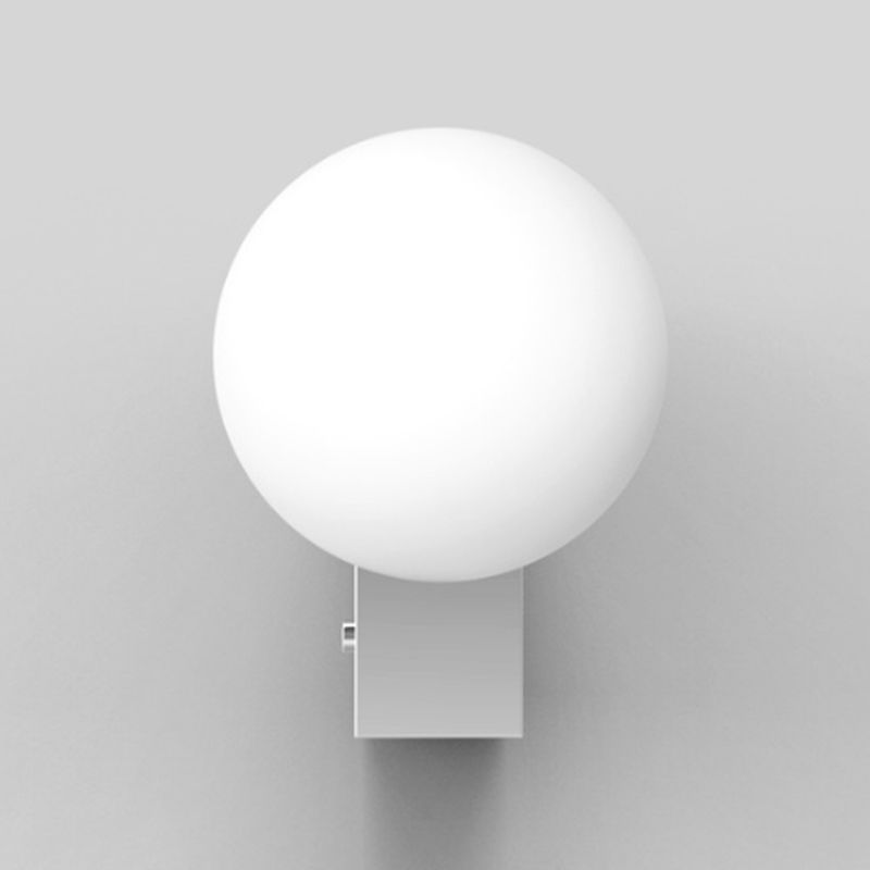 Postmodern Style Minimalist Metal Wall Light Sconce with Glass Shade for Washroom