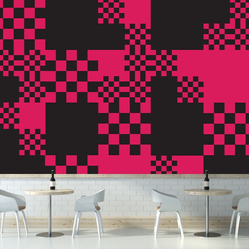 Modern Geometric Wall Mural Decal Square Illustration Bright Color Wall Art for Living Room