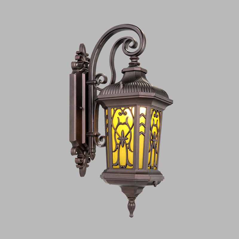 Black 1 Bulb Wall Sconce Light Lodges Water Glass Urn Wall Mounted Lamp with Twisted Arm