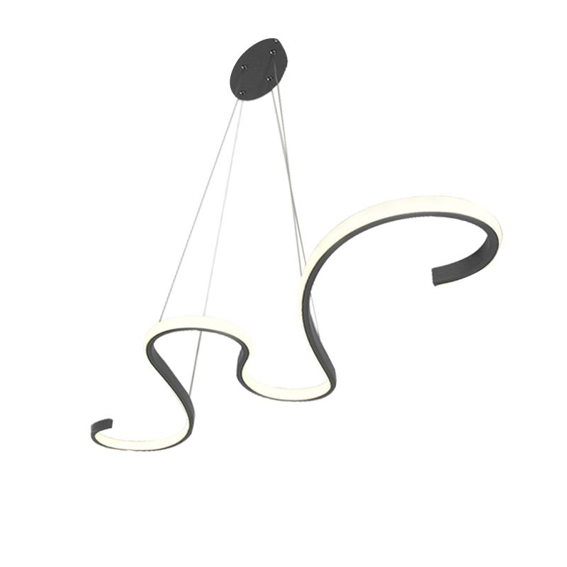 Twist Pendant Nordic Acrylic LED Pink/Black/White Hanging Ceiling Light in Warm/White/Natural Light