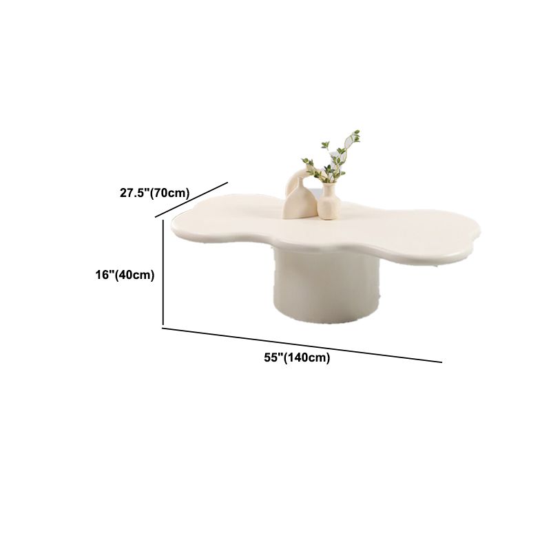 Solid Wood Coffee Table White Minimalist Coffee Table for Living Room