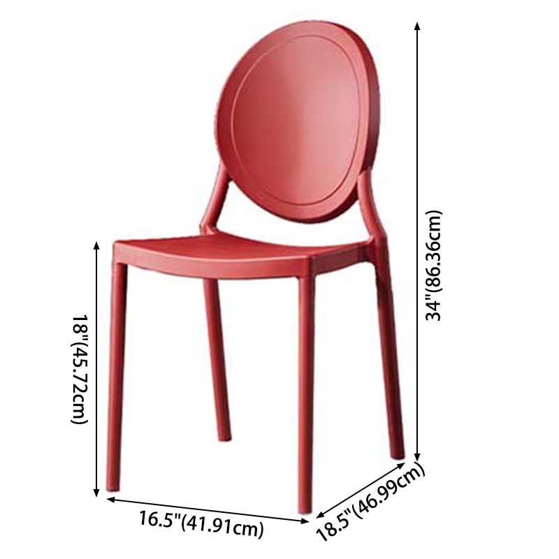 Glam Style Plastic Side Chair Matte Finish Dining Chair for Dinning Room