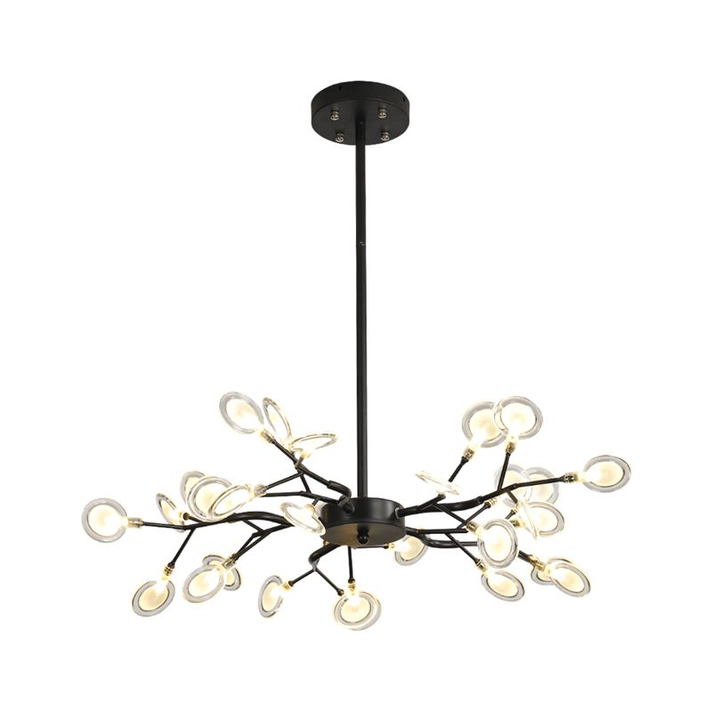 Zeitgenössischer Verzweigungsdesign Kronleuchter Metallic Multi-Light Black Suspension Lampe