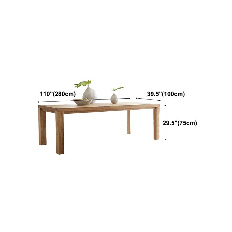Table à manger moderne en bois massif, rectangulaire, avec 4 pieds, pour Restaurant