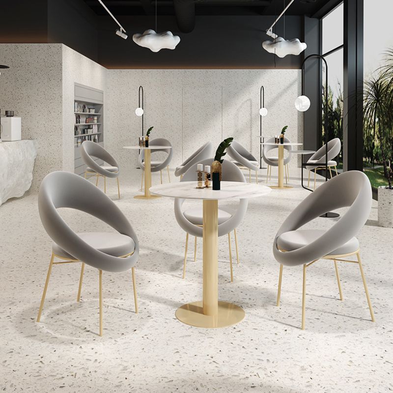 Round Dining Set for Kitchen 1/2/4/5 Pcs Glossy White Dinette Table Set