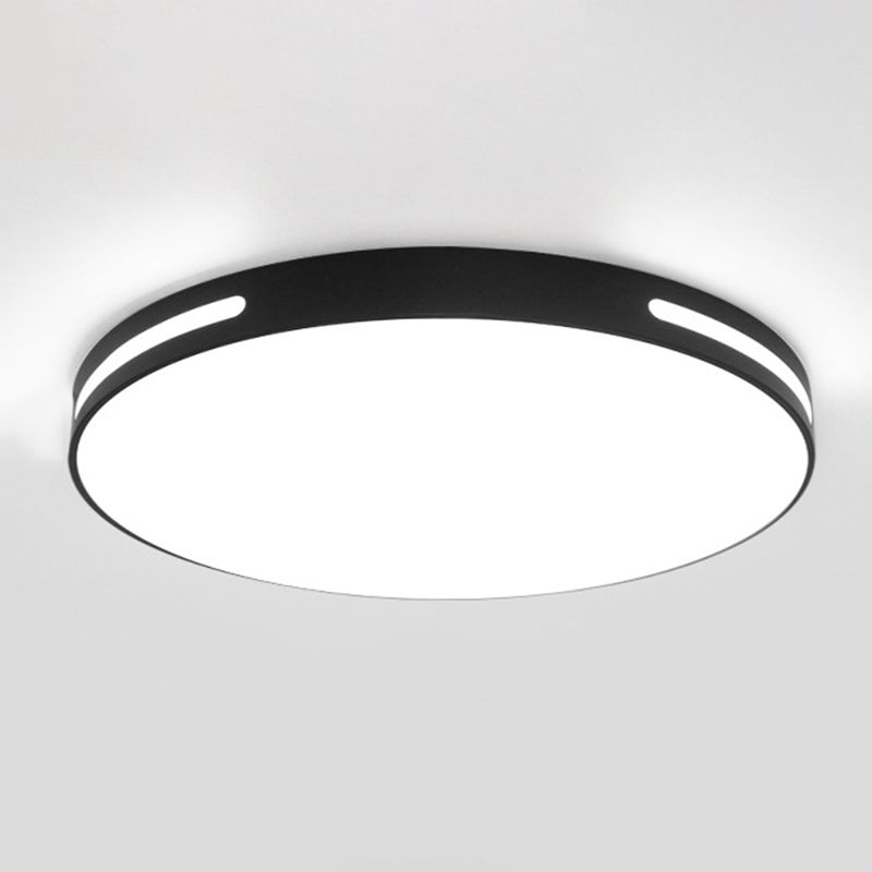 360° Surround Lighting Round LED Ceiling Light Modern Minimalism Metal Openwork Borders Flush Mount Lamp for Study Room