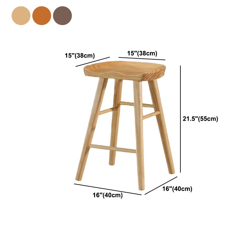 Restaurant Simple Wood Barstool Wood 4 Legs Bar Stool with Pedal