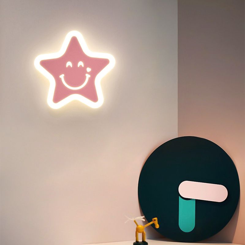 1 Light Regular Wall Lights Modern Metal Wall Lighting Fixtures for Children's Room