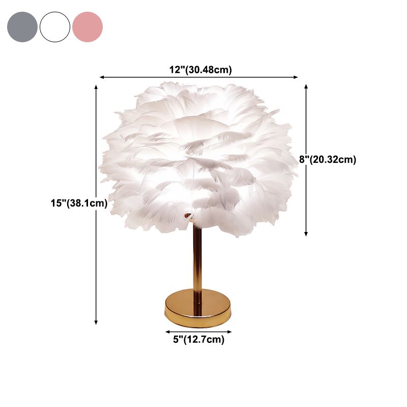 Aménagement d'éclairage de bureau de style contemporain lampe de bureau de plumes créatives pour chambre à coucher