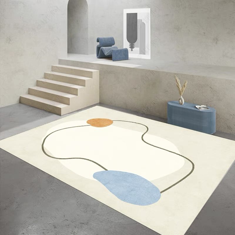Light Brown Color Lump Rug Polyester Modern Rug Washable Rug for Living Room