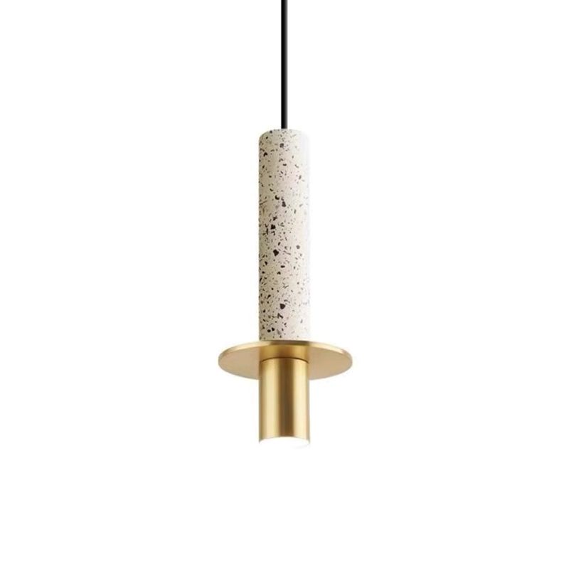 Simplicity Style Hanging Pendant Light Cylinder Pendant Lighting Fixture with Stone Shade