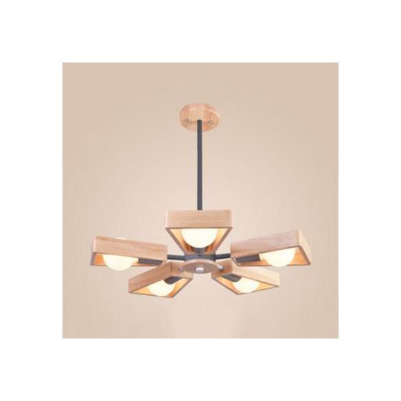 Moderner Sputnik Kronleuchter Anhänger Holz 3/5/8 Licht Schlafzimmer Hanging Lampe in Schwarz/Weiß