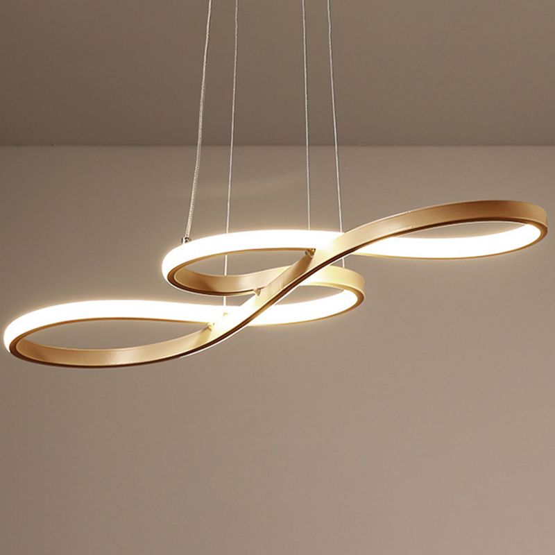 Metal Musical Note Island Light Minimalist LED Hanging Light Fixture for Dining Room