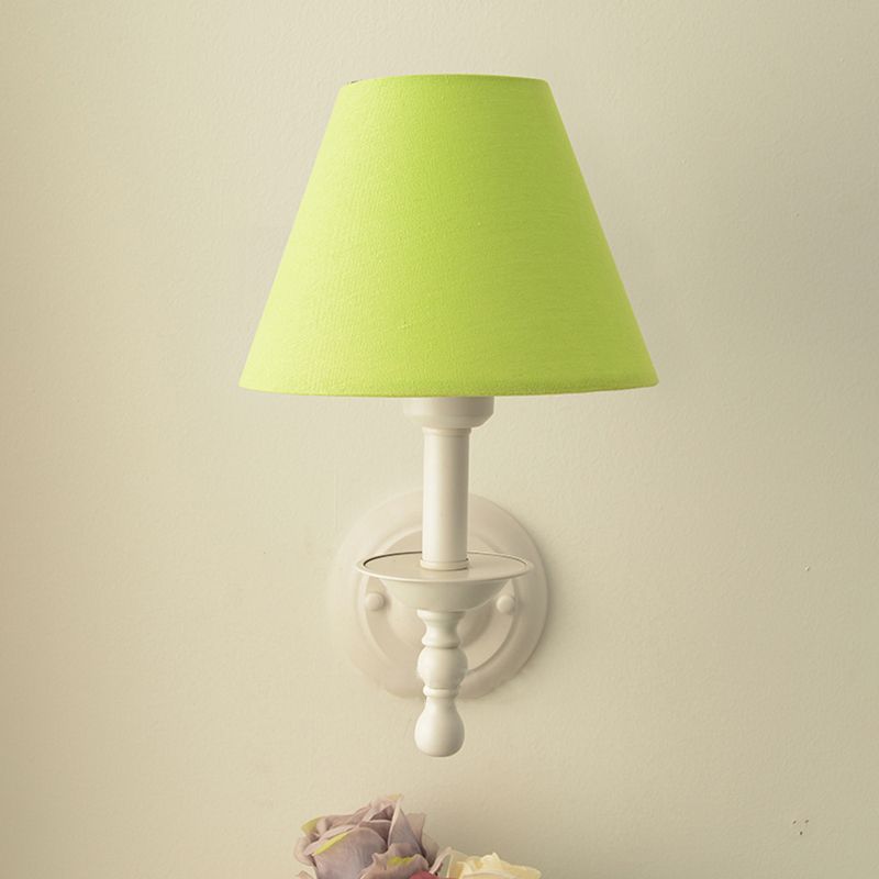 Macaron Wall Mount Light 1-Light Wall Light with Fabric Shade for Living Room