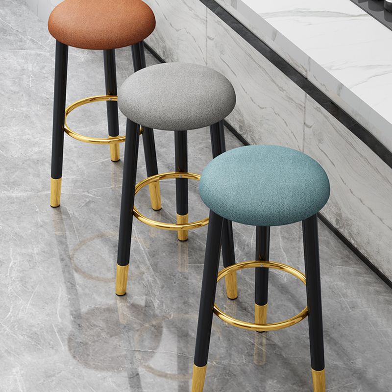 Scandinavian Home Backless Stool Matte Finish Upholstered Bar Stools