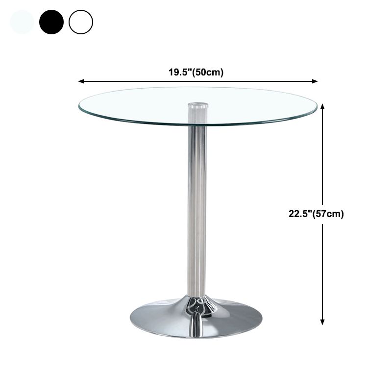 Glass Top Dining Table Modern Round Dining Table with Pedestal Base