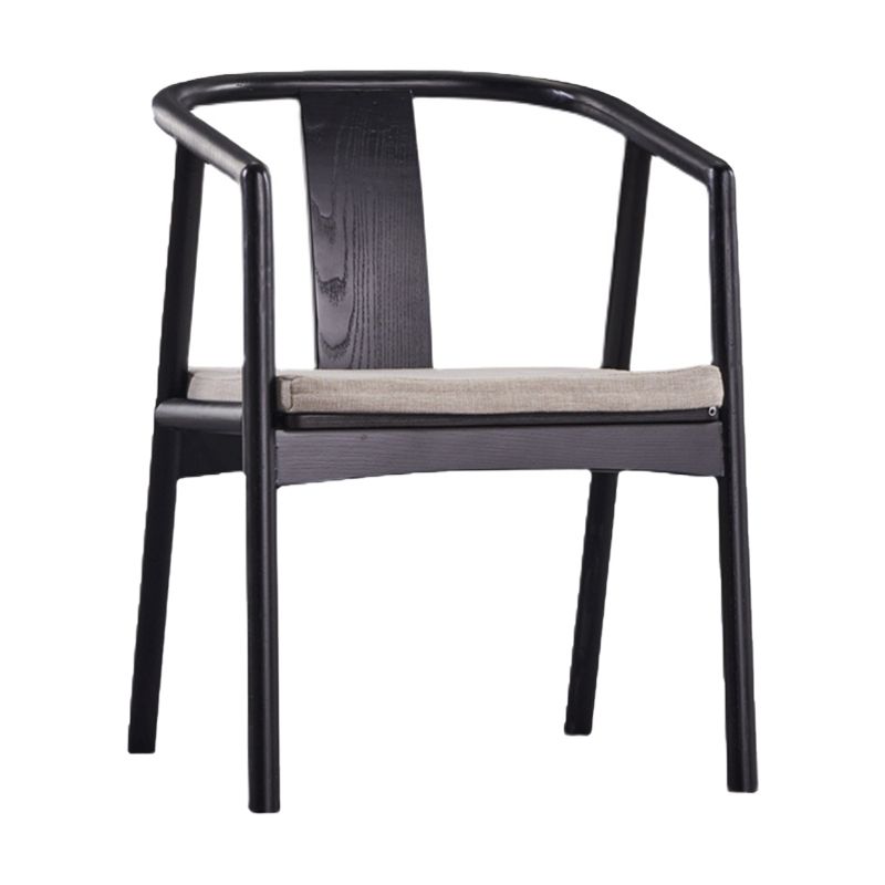 Sillas de madera de fresno de estilo tradicional, silla con brazo trasero de listón para comedor
