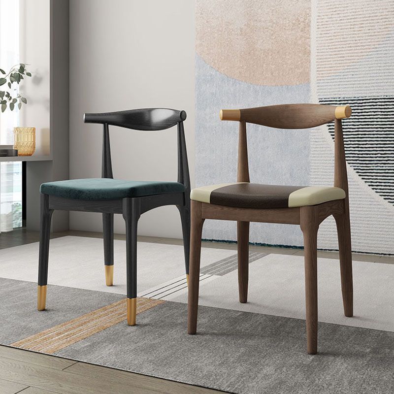 Silla lateral industrial con respaldo abierto para cocina, sillas laterales de comedor de madera