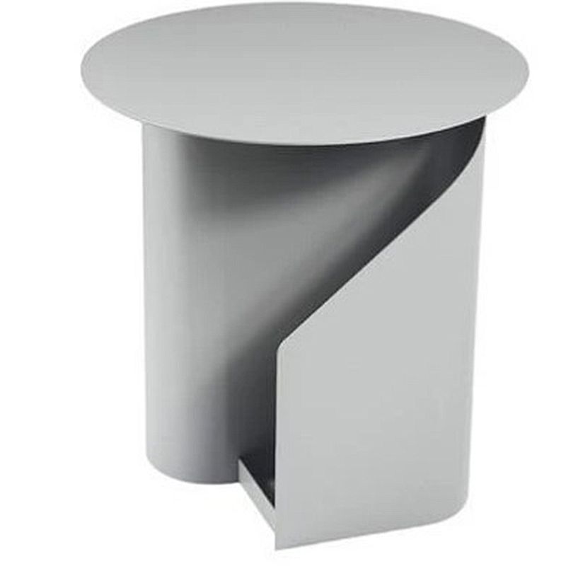 18.5" Tall Modern Mental Abstract Side Table Round Top End Table with Storage