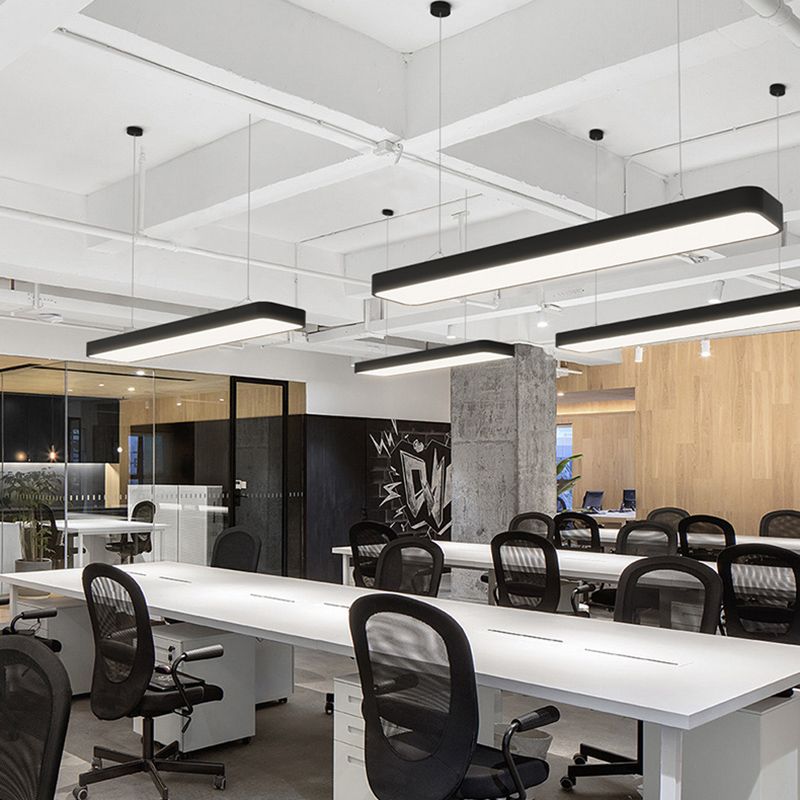 Lustre de l'île moderne lustre linéaire d'éclairage de lustre en métal pour le bureau