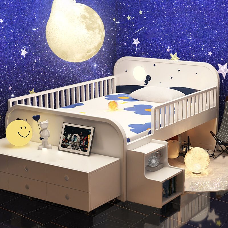 Solid Wood Nursery Bed Modern Wood Nursery Bed with Guardrails