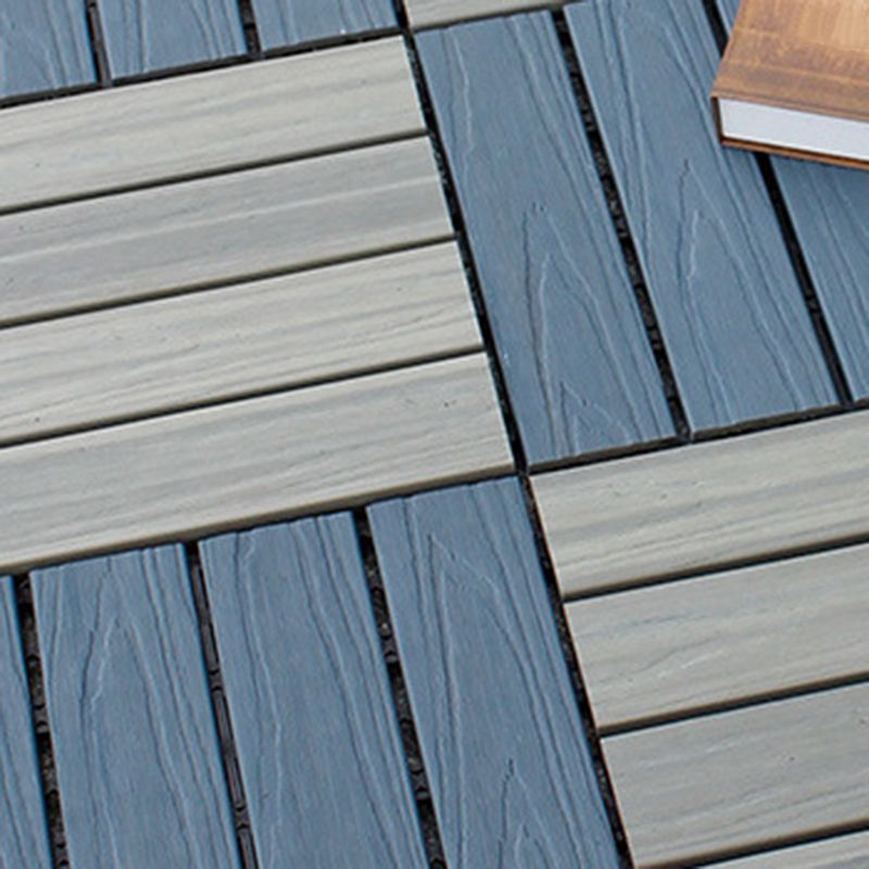 12" X 12"4-Slat Square PVC Flooring Tiles Interlocking Installation Floor Board Tiles