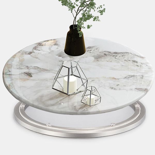 Moderne ronde eettafel gesinterde stenen eettafel met voetstuktafel