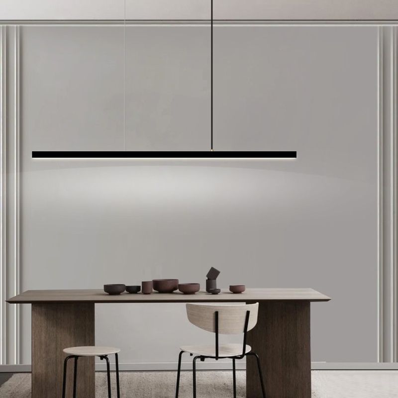 Accesorios de iluminación modernos de la isla de cobre de cobre lámpara de suspensión LED de 1 luces lineales