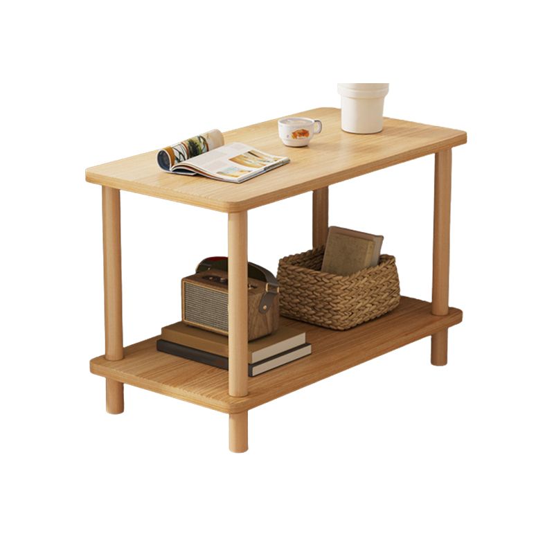 Modern Wooden Side Table Square / Rectangle White and Wood 4 - Legs Sofa Side Table