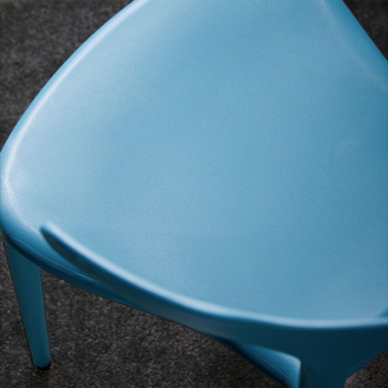 Contemporary Plastic Open Arm Chair Matte Finish Home Dining Chair