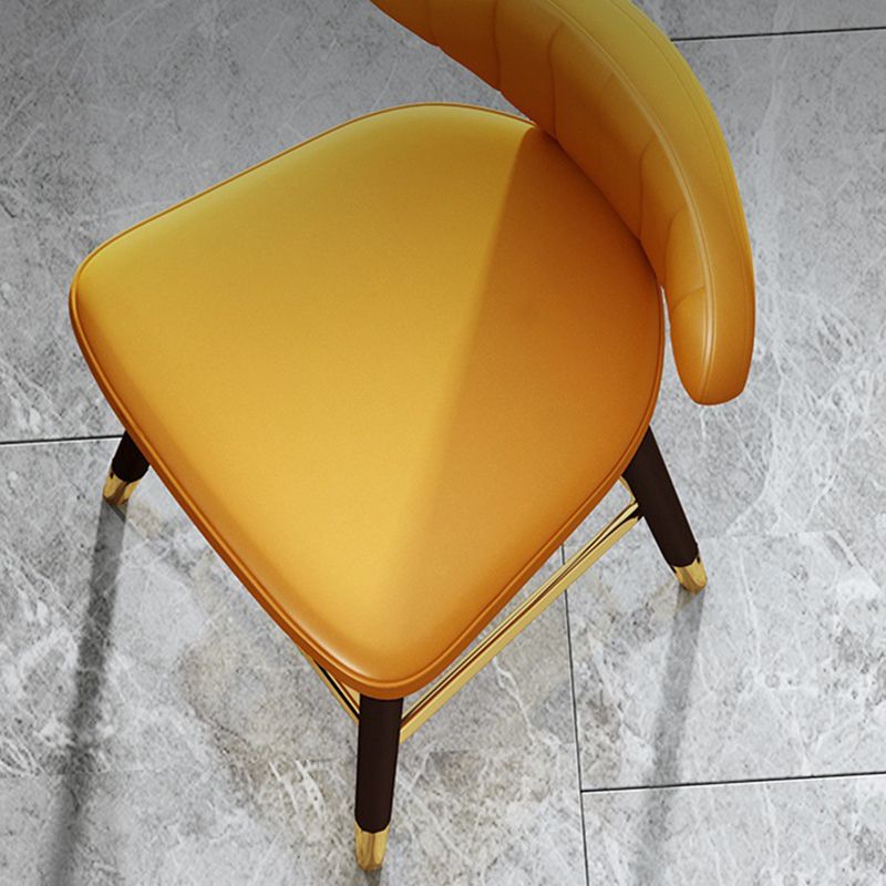 Nordic Glam Style Bar-stool PU Leather Counter Bar Stool with Metal Legs