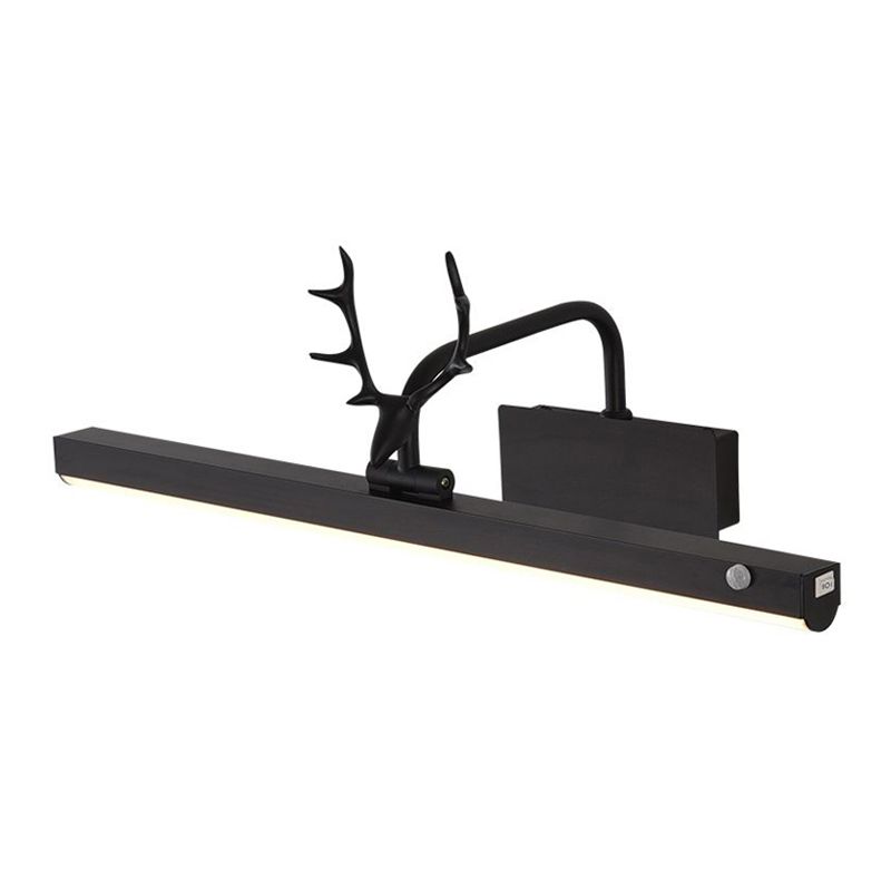 Metall Linear Wandleuchte moderne 1-Lichtspiegel Wandhalterung Licht in Schwarz