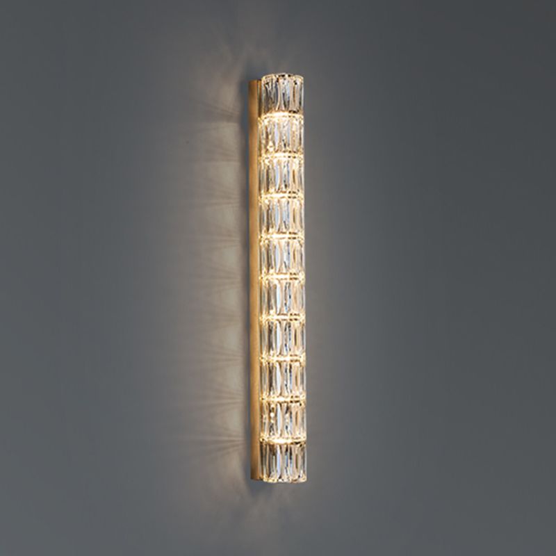 Cylinder Shape Crystal Wall Sconces Modern Multi-Lights Wall Mount Light Fixture