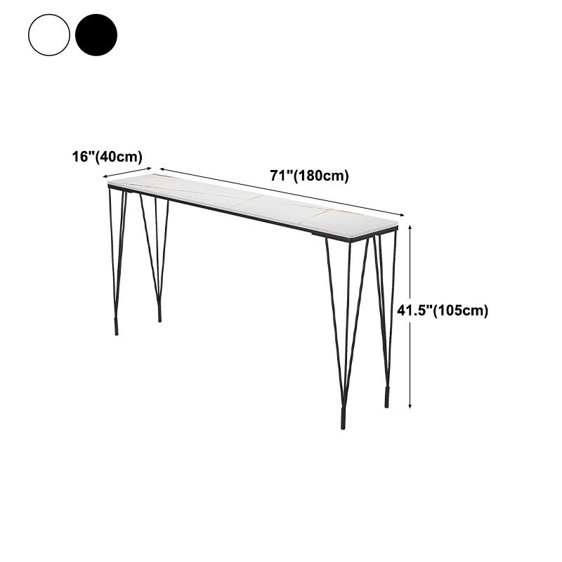 Mesa de barra de hierro negro industrial Mesa de mármol sintético Top 41.3 "H Mesa Bistro