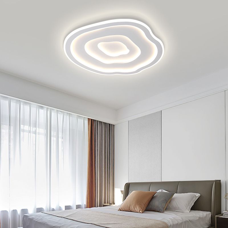 Nordic Ceiling Light Fixture Multi-Layer White Flush Mount for Bedroom
