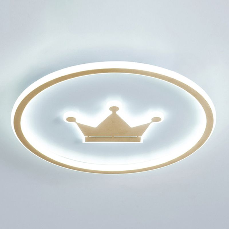 Luminaire encastré circulaire contemporain en métal, plafonnier à 1 lumière, doré
