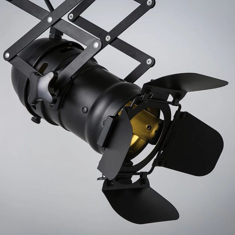 Black Torch Hanging Ceiling Light Art Deco 1-Head Metallic Pendant Light with Extendable Arm