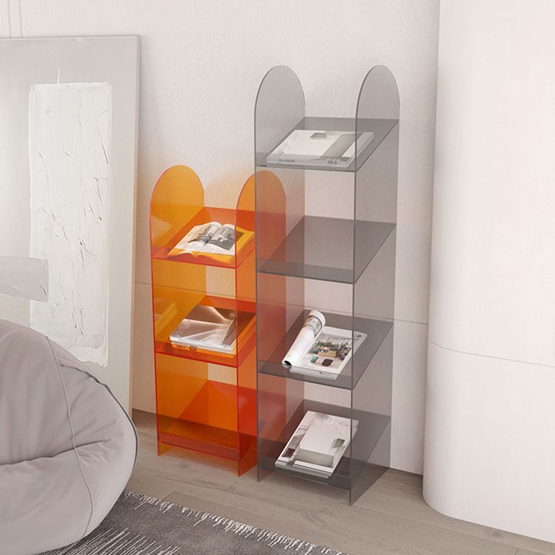 Modern Open Back Standard Bookshelf Acrylic Bookcase with Shelves