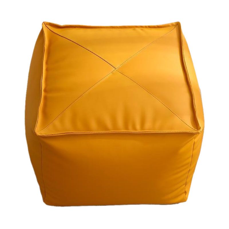 Modern Ottoman PU Leather Upholstered Solid Color Tear Resistant Square Ottoman
