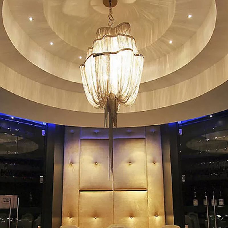 Illuminazione del lampadario a flusso in alluminio Kit di luce a led contemporanei per soggiorno