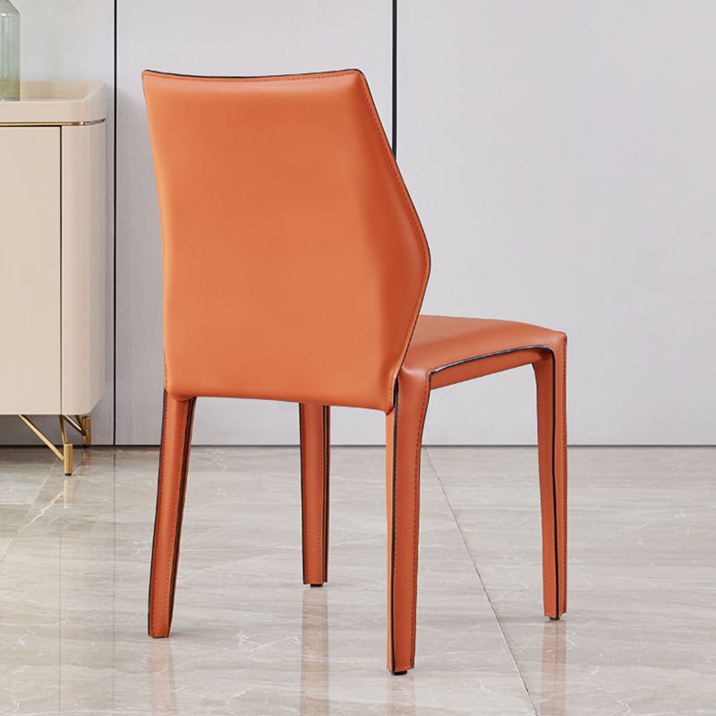 Modern Style Dining Chairs Armless Dining Chairs with Metal Legs for Kitchen