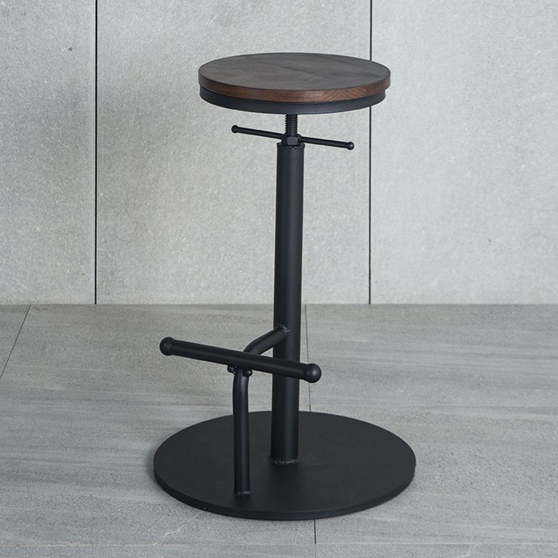 Scandinavian Metal Barstool Faux Leather Counter Stool With 4 Legs in Matte Finish