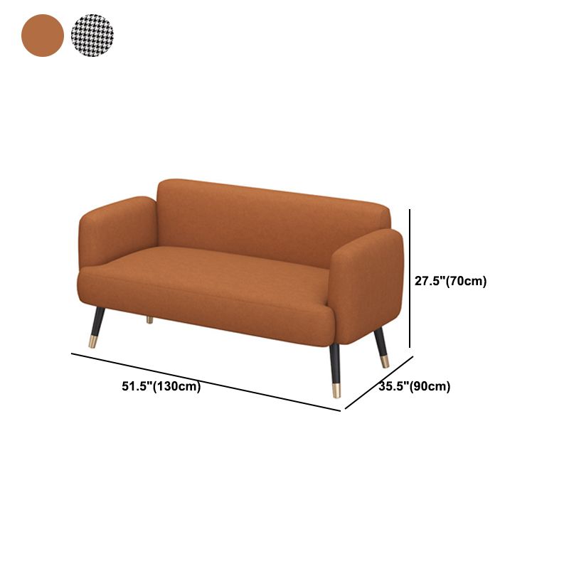 Leather/Faux Leather Modern Sofa 27.95" High Scroll Arm Seating