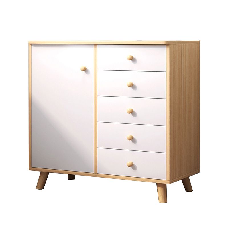 Modern Rectangle Accent Cabinet Wood Knobs Cabinet with Drawer