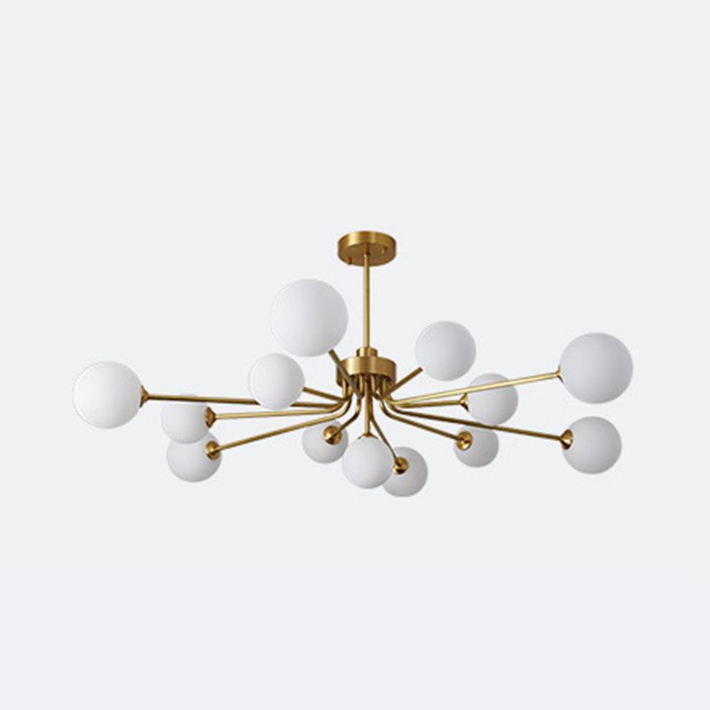 Balloon Ball Chandelier Lighting Ultra-Contemporary Milk Glass Hanging Ceiling Lights for Living Room